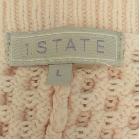 1. State Pink Cable Knit Sweater with Back Pleat - Picture 4 of 5